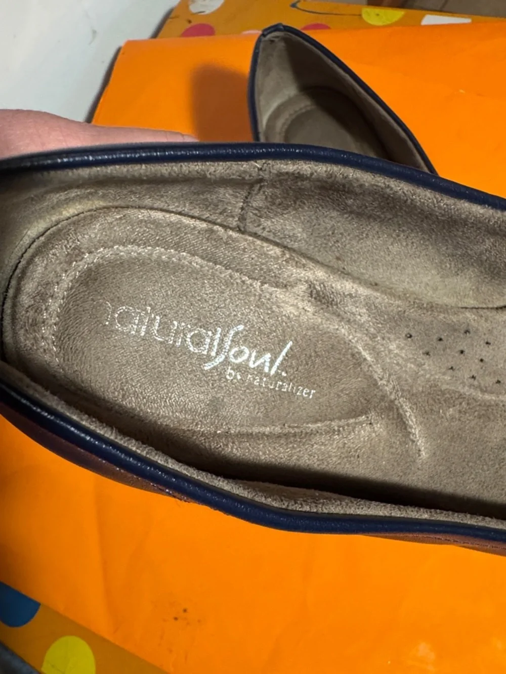 Naturalizer Navy Pleated Toe Ballet Flats